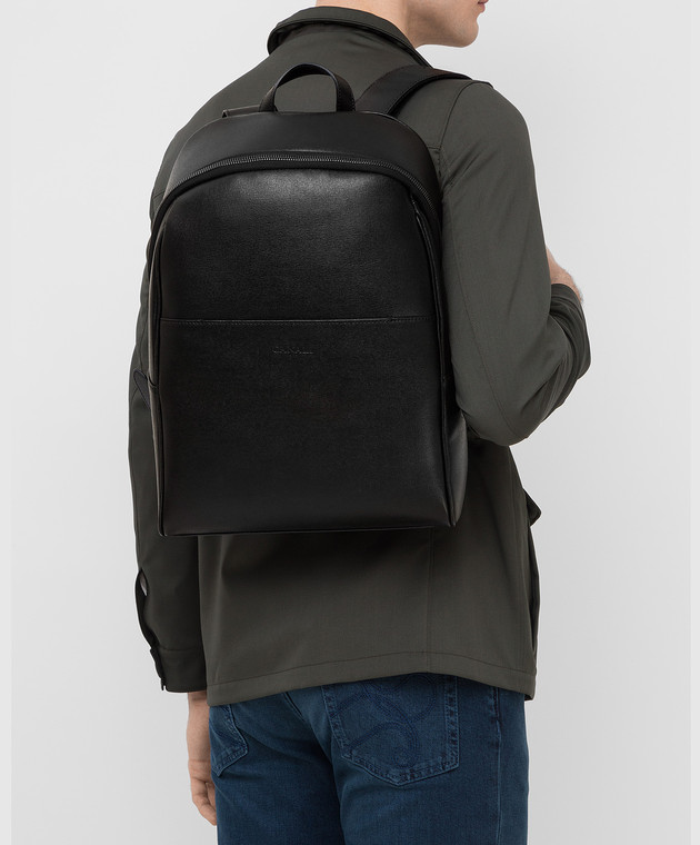 Canali Черный кожаный рюкзак NA00053P325924 изображение 2