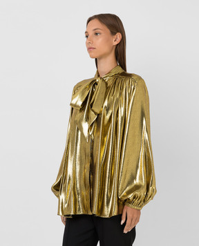 ALEXANDRE VAUTHIER Золотиста блуза з шовком з люрексом 213SH13501467
