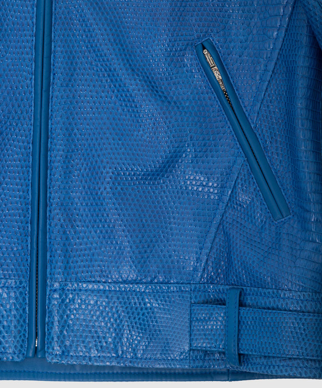 Stefano Ricci Детская синяя куртка из кожи рептилии YAJ7200100VRL изображение 3