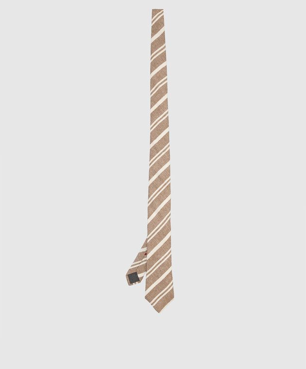 Brunello Cucinelli Галстук из шелка и льна в узор MW8710018 изображение 3