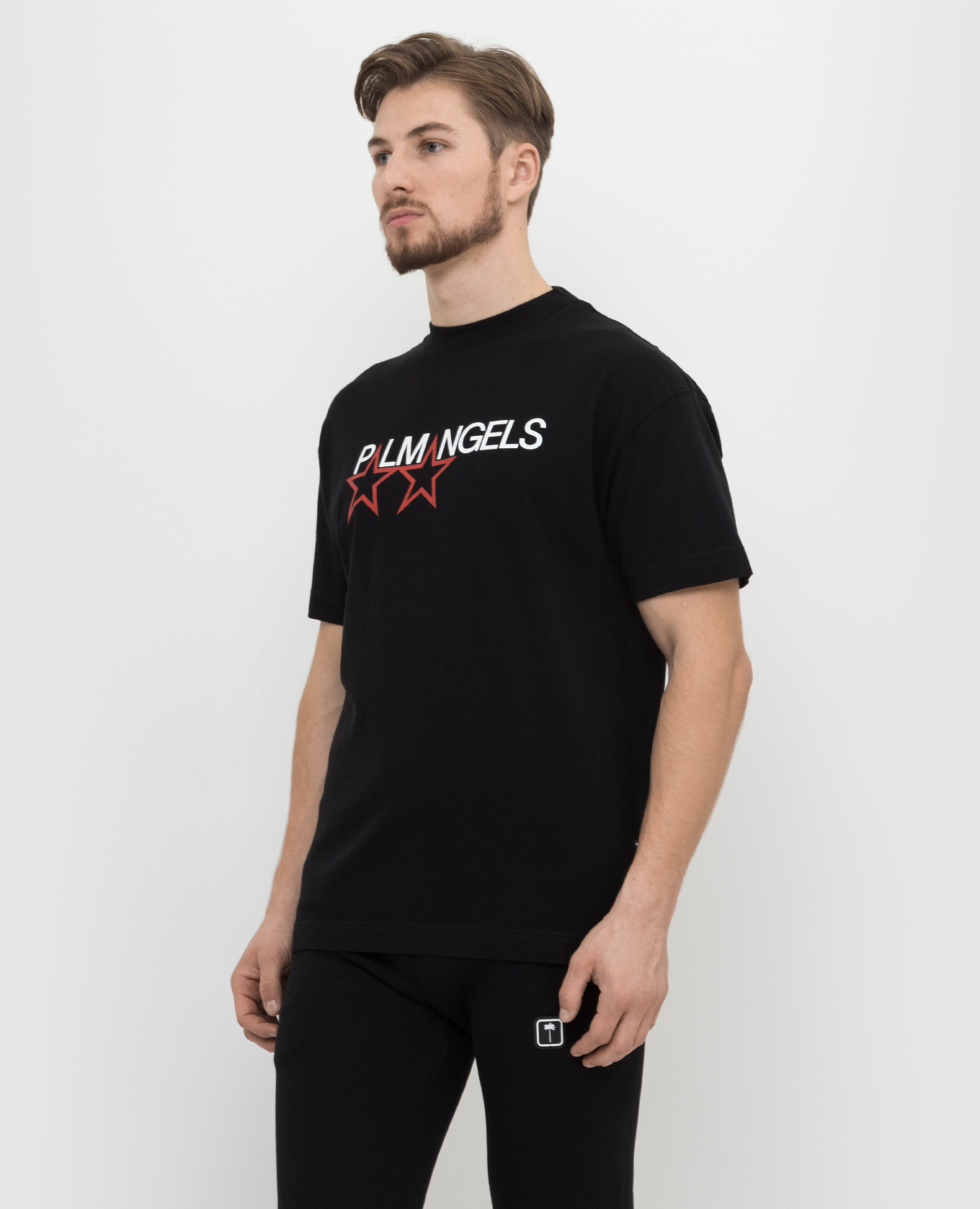 Palm Angels Черная футболка с принтом Stars PMAA001F21JER014 изображение 3