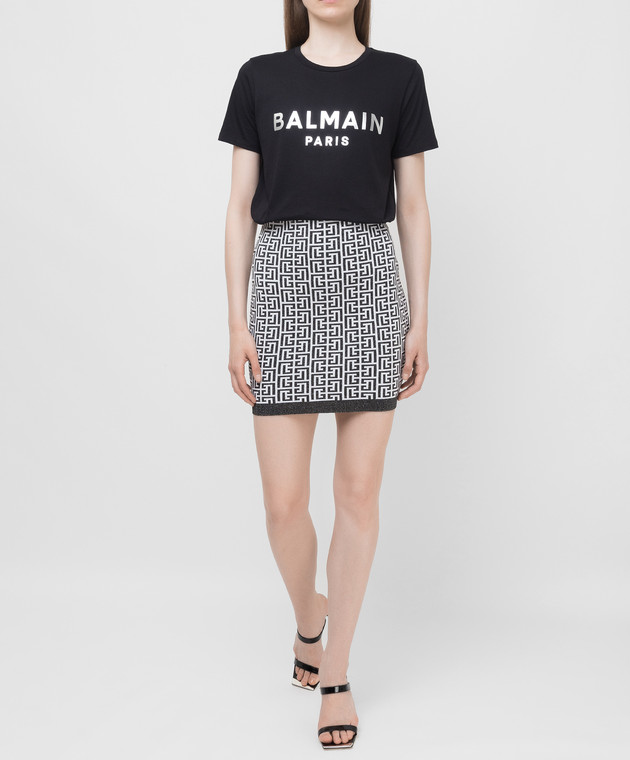 Balmain Юбка мини с узором монограммы WF1LB005K272 изображение 2