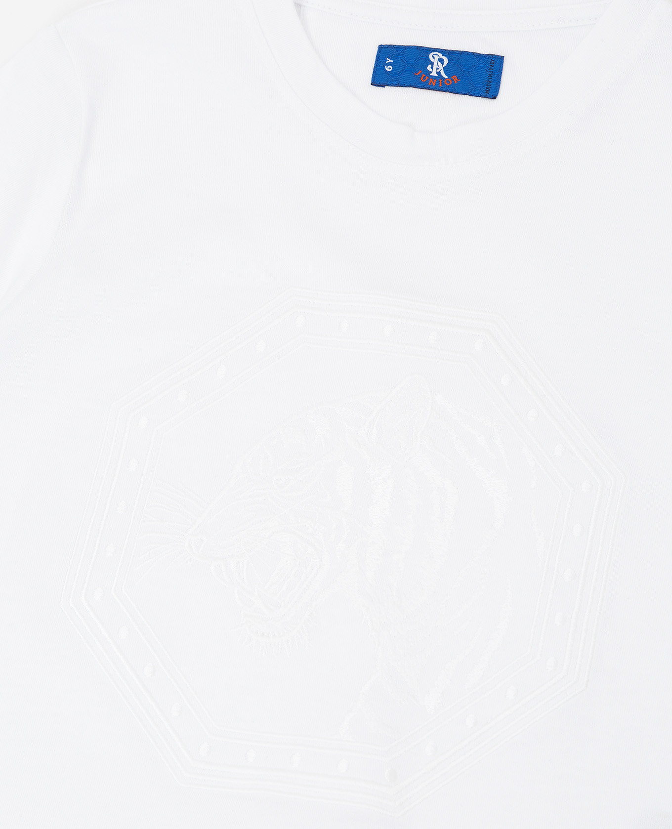 Stefano Ricci Детская белая футболка с вышивкой YNH8200170803 изображение 3