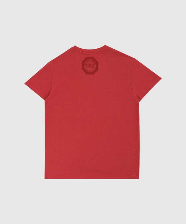 Stefano Ricci Детская красная футболка в принт YNH6S40010803 изображение 2