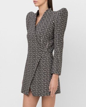 Balmain Сукня з вовни з акцентними плечима VF0R9080W126