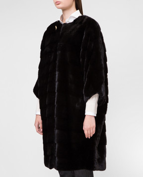 Real Furs House Черная шуба из меха норки TB923