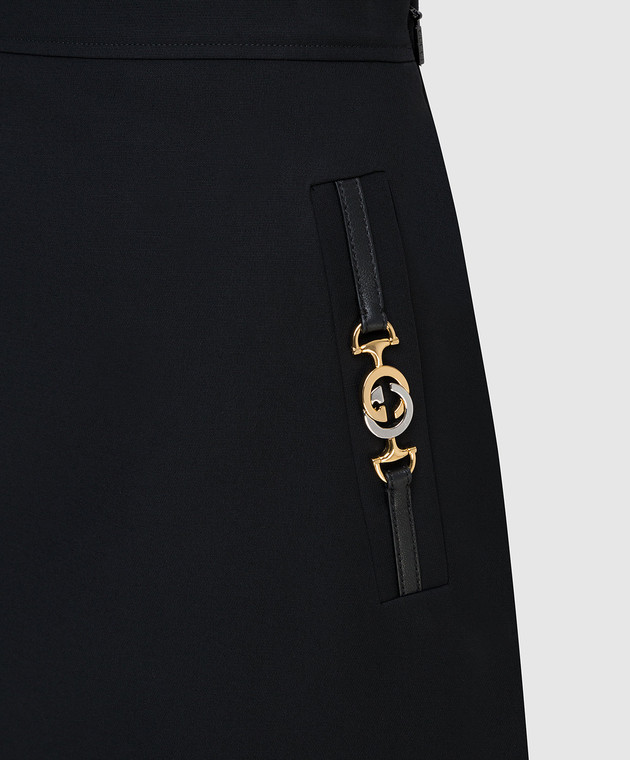 Gucci Черная юбка из шелка и шерсти 603337Z8AHX изображение 5