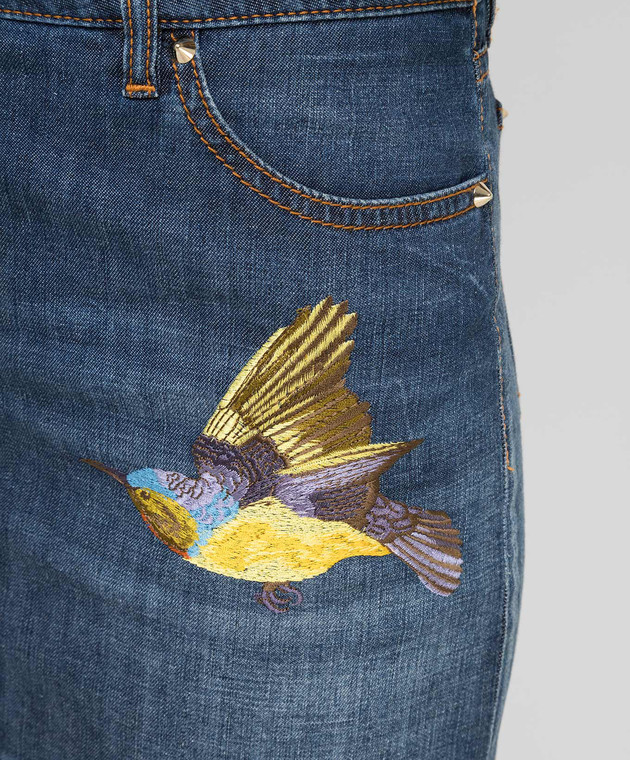 Roberto Cavalli Синяя джинсовая юбка CQJ320 изображение 5