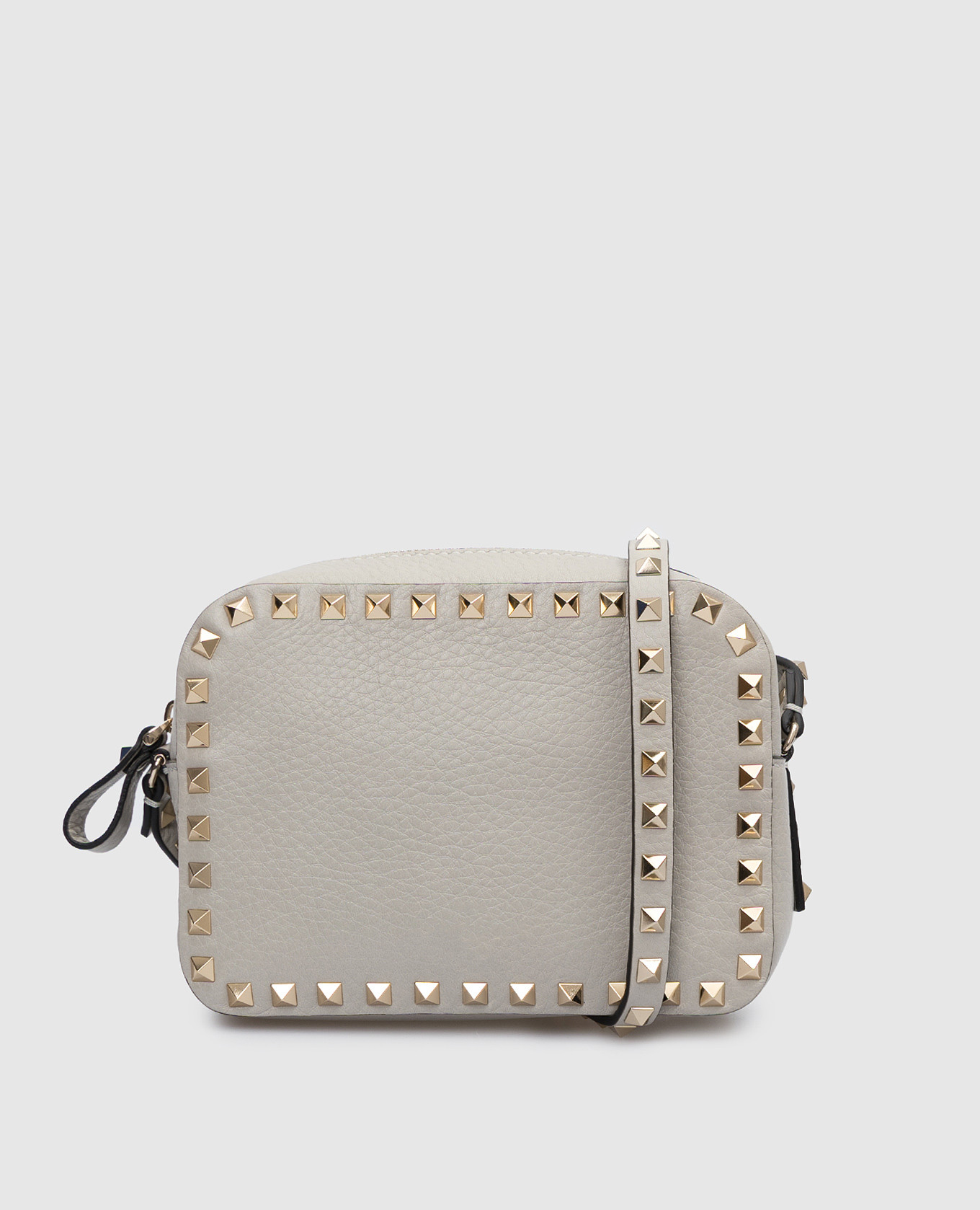 

Кожаная сумка-кроссбоди Rockstud с логотипом, Серый, Сумки через плечо