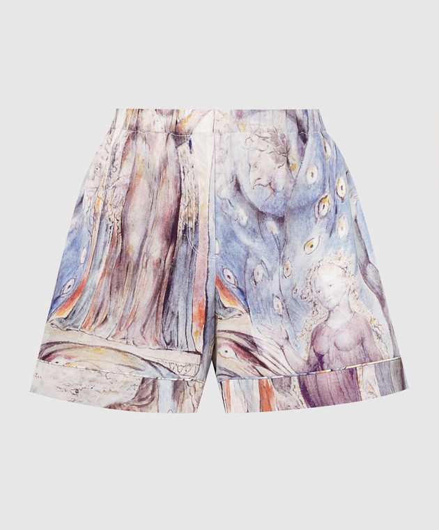 Alexander McQueen Шелковые шорты в принт William Blake Dante 685501QCAEV