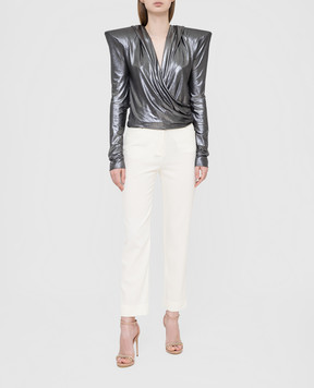 Balmain Срібляста блуза RF00629M060