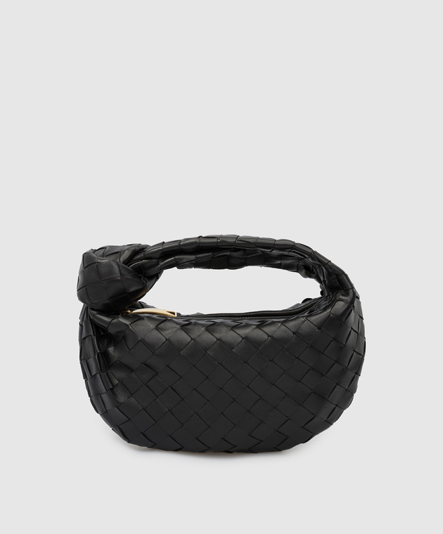 Bottega Veneta - Черная кожаная сумка-мини Jodie с плетением