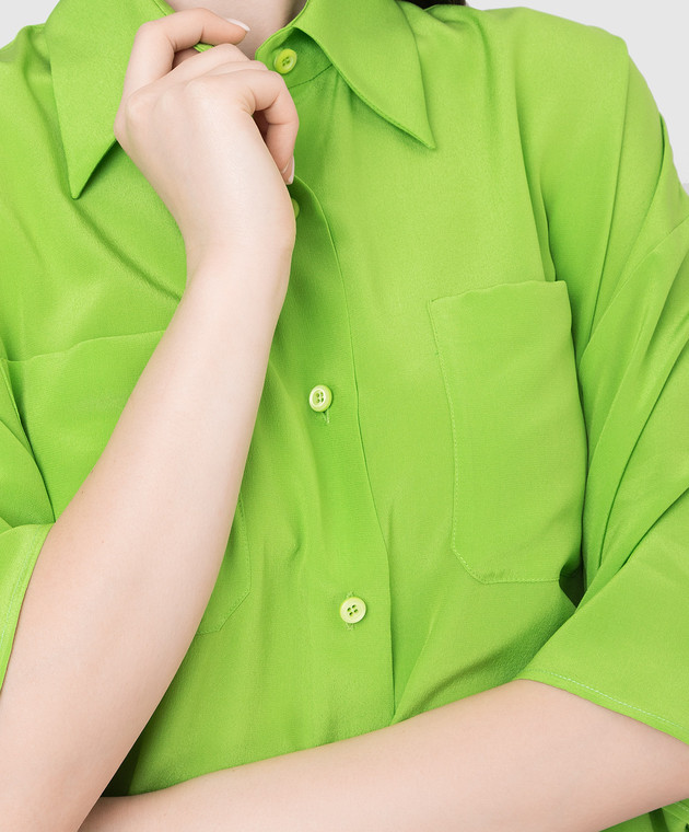 Miu Miu Шелковая рубашка oversize MK1630102 изображение 5