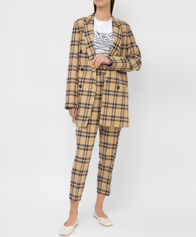 Max & Co Удлиненный двубортный жакет в клетку VESUVIO изображение 2
