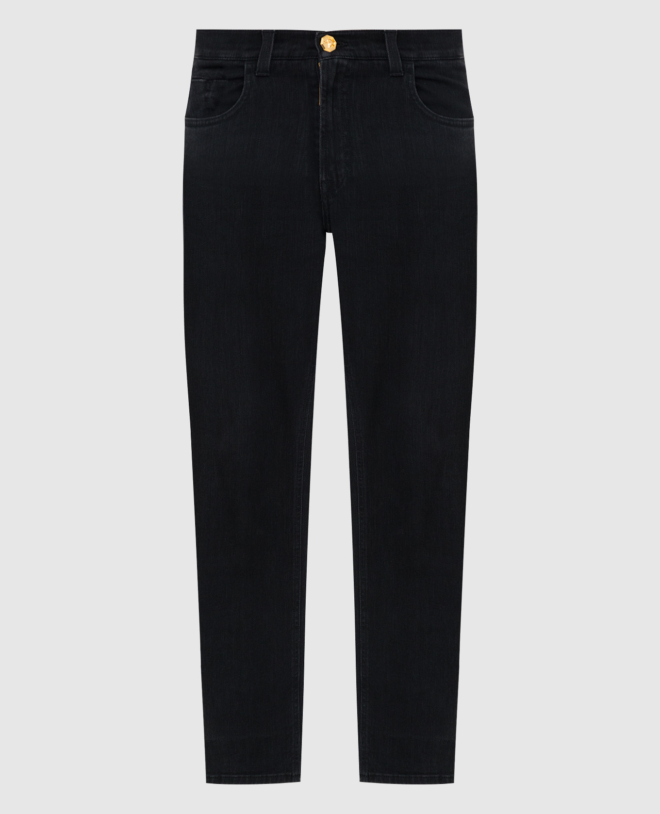 

Джинсы с вышивкой эмблемы логотипа, Графитовый, Прямые джинсы