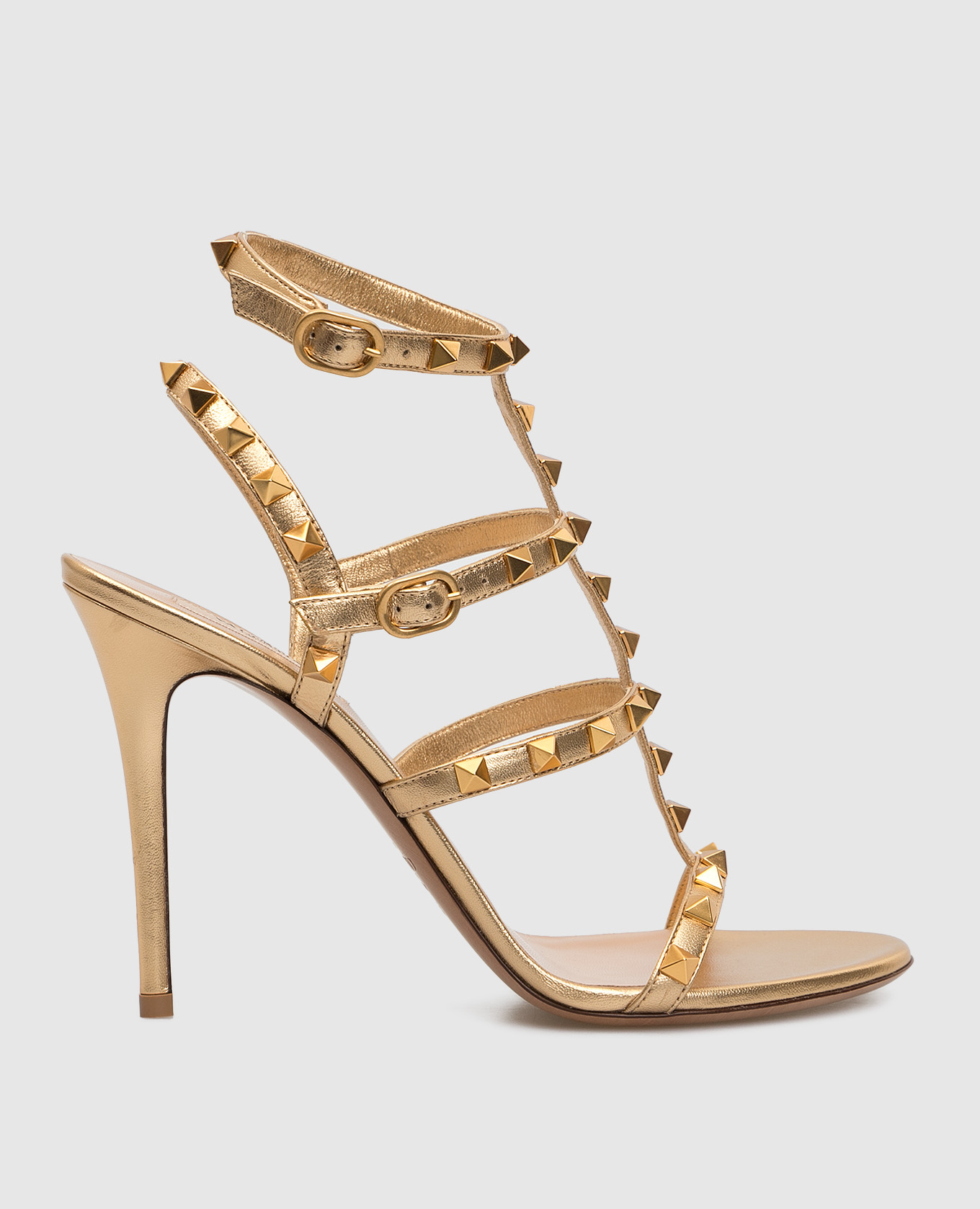 

Золотистые кожаные босоножки Valentino, Золотистый, Босоножки