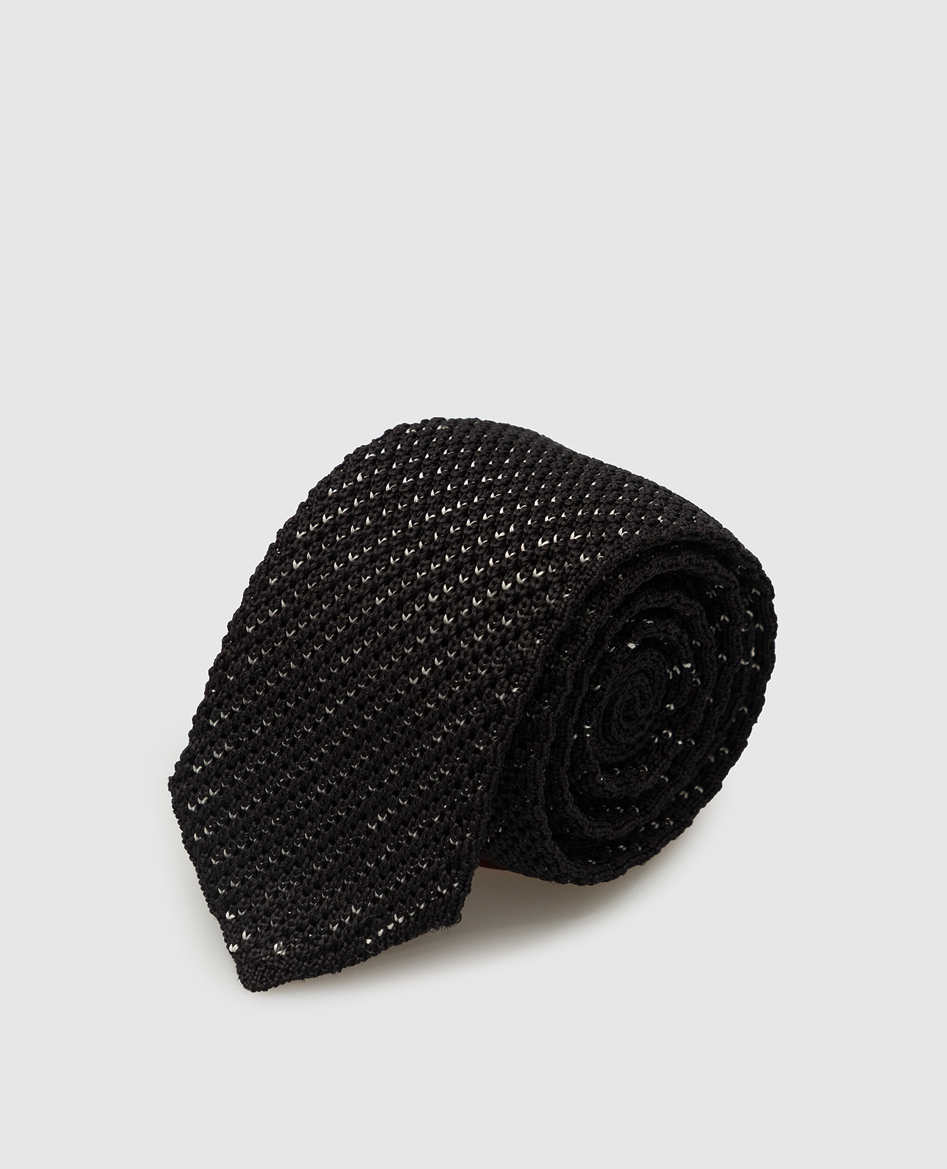 Детский черный шелковый галстук в узор