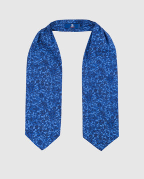 Stefano Ricci Детский синий шелковый галстук аскот в узор YASNG501