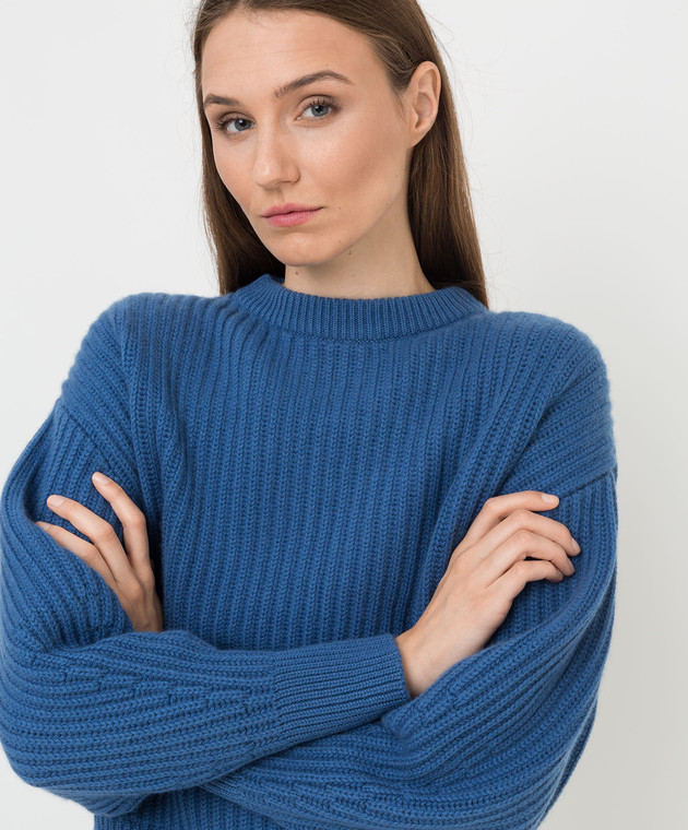 Allude Blue wool and cashmere sweater 21517603 image 5
