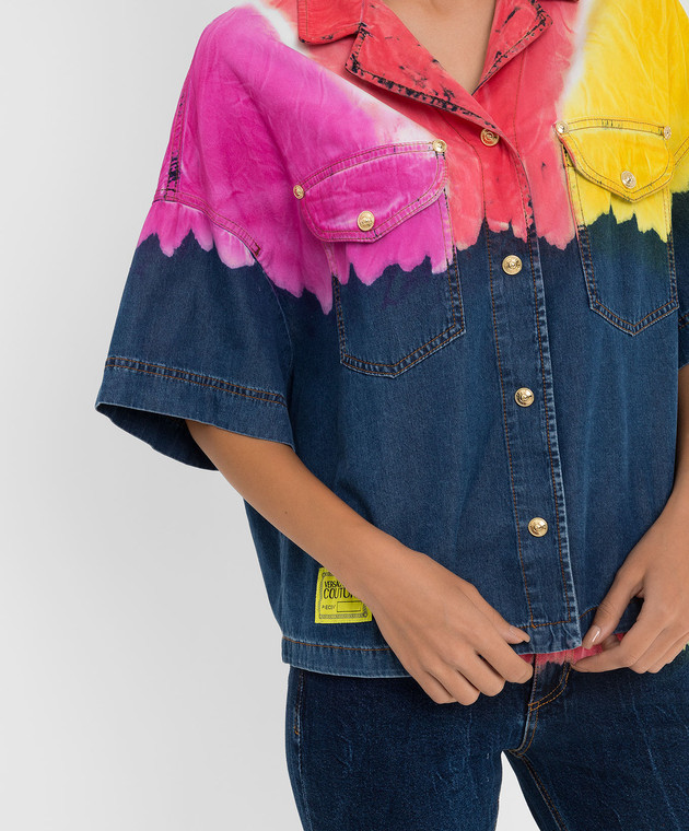 Versace Jeans Couture Джинсова сорочка з ефектом тай-дай 71HAL256DW00101D зображення 5