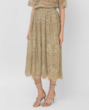 Valentino Бежева спідниця з мережива KB3RA135285