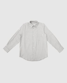 Stefano Ricci Детская серая рубашка в клетку YC003202L823