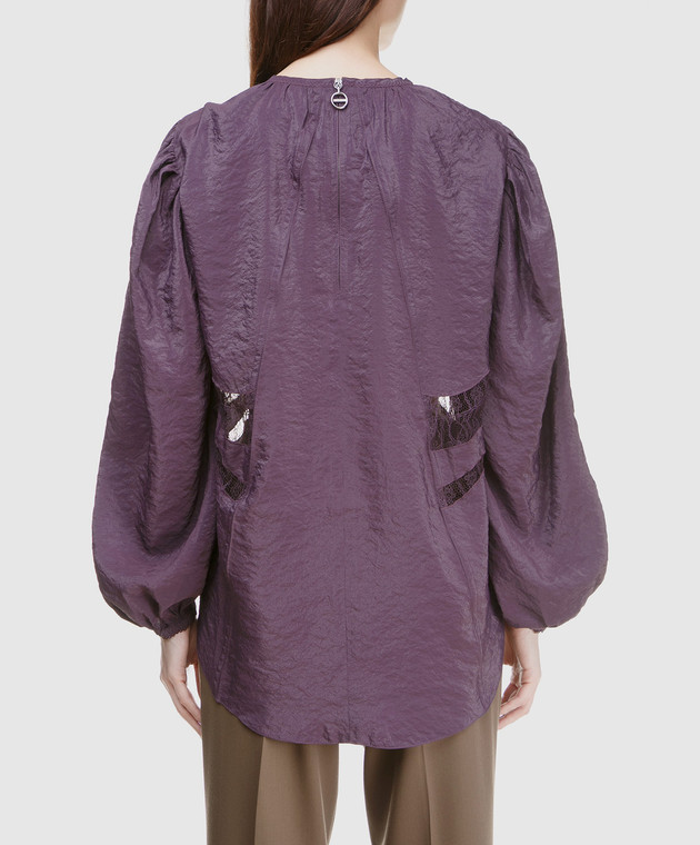 NINA RICCI Фіолетова блуза з деталями з мережива 17ACT0002PA0340 зображення 4
