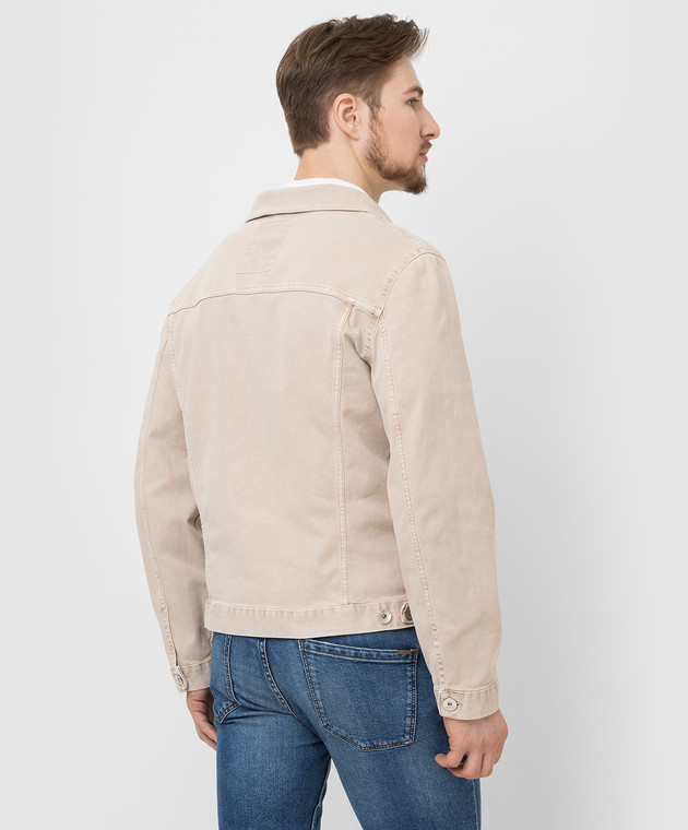 Brunello Cucinelli Светло-бежевая джинсовая куртка M277P6845 изображение 4
