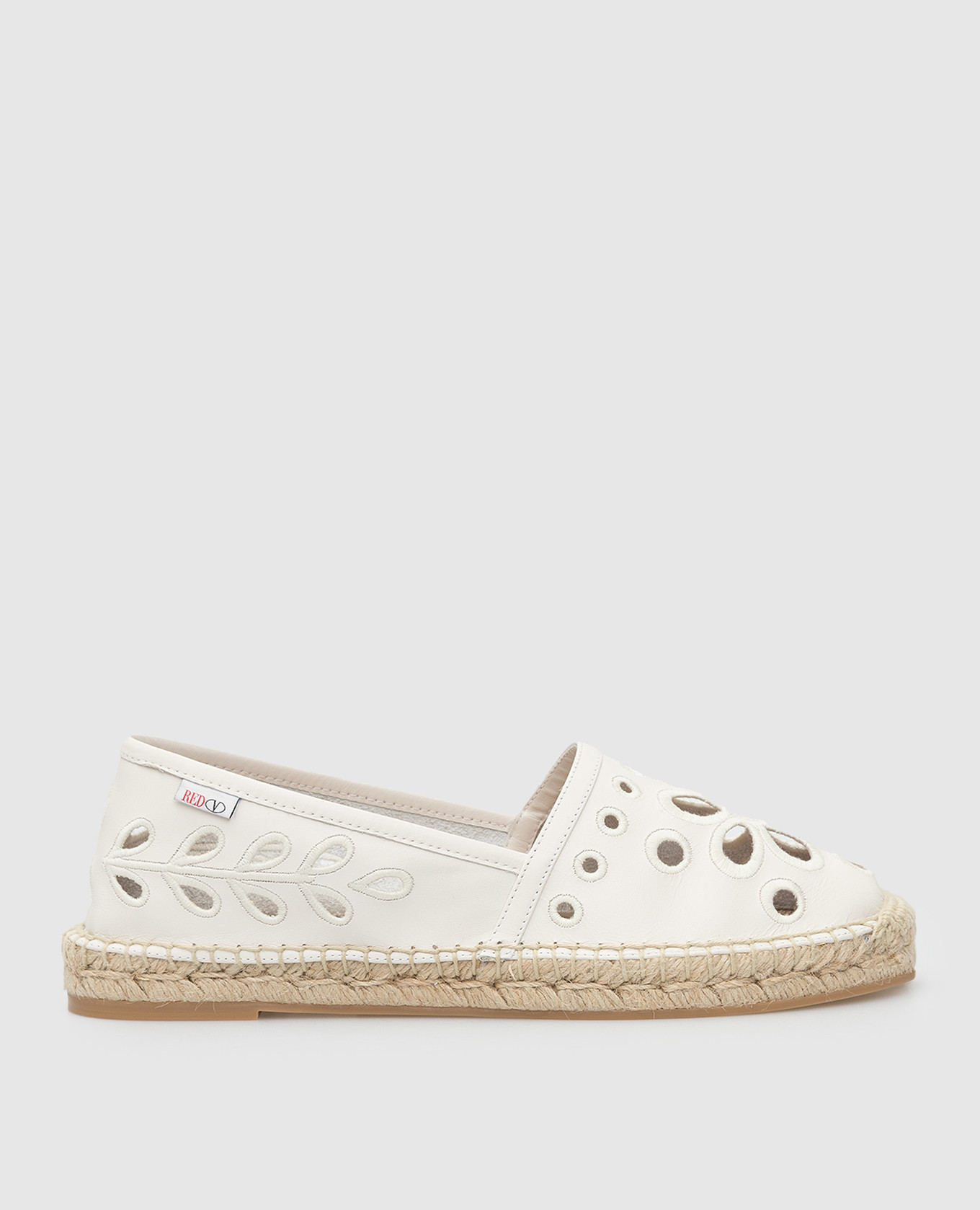 

Кожаные эспадрильи с вышивкой Ришелье Red Valentino, Белый, Эспадрильи