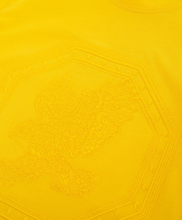 Stefano Ricci Детская желтая футболка с вышивкой эмблемы YNH7400340803 изображение 3