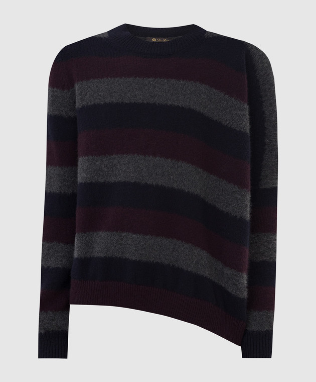Loro Piana Асимметричный свитер в полоску из кашемира F2FAI8039