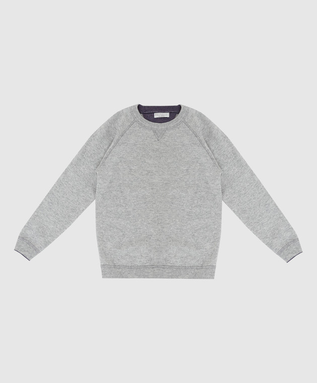 Brunello Cucinelli Baby light gray jumper in wool, cashmere and silk B36M13530B