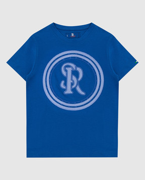 Stefano Ricci Дитяча синя футболка з емблемою YNH9200520803