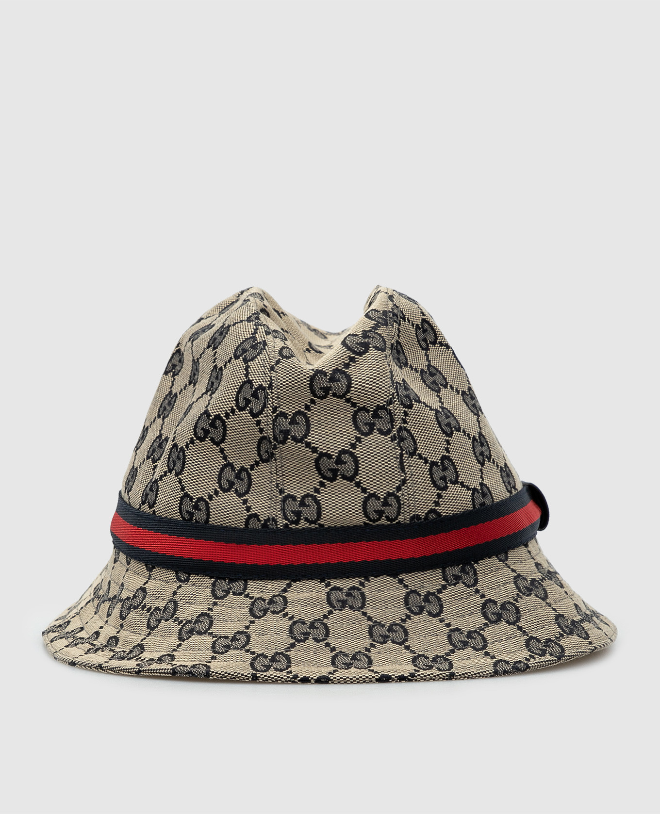 

Панама с узором логотипа и лентами Web Gucci, Бежевый, Панамы