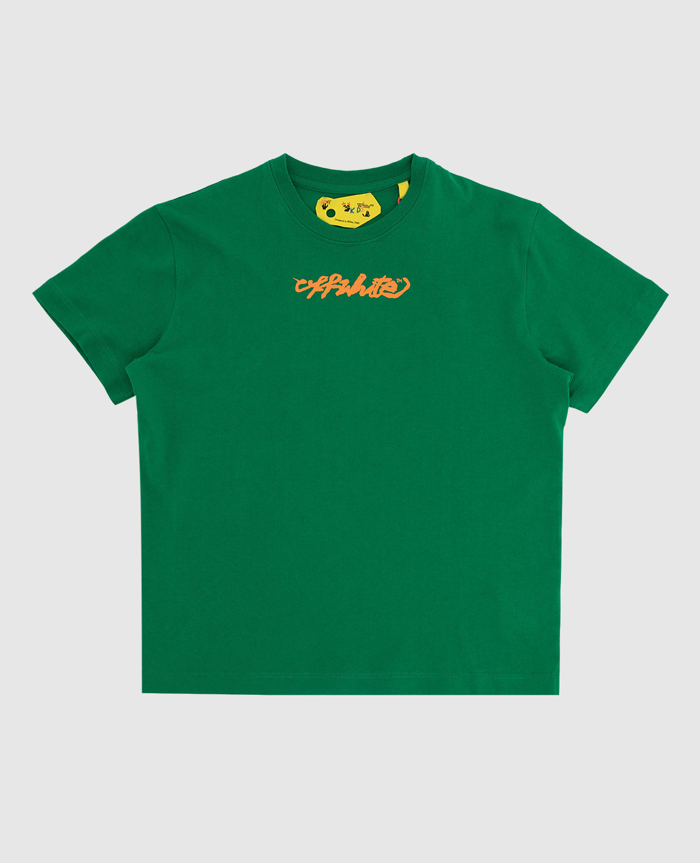 Детская зеленая футболка с принтом Script