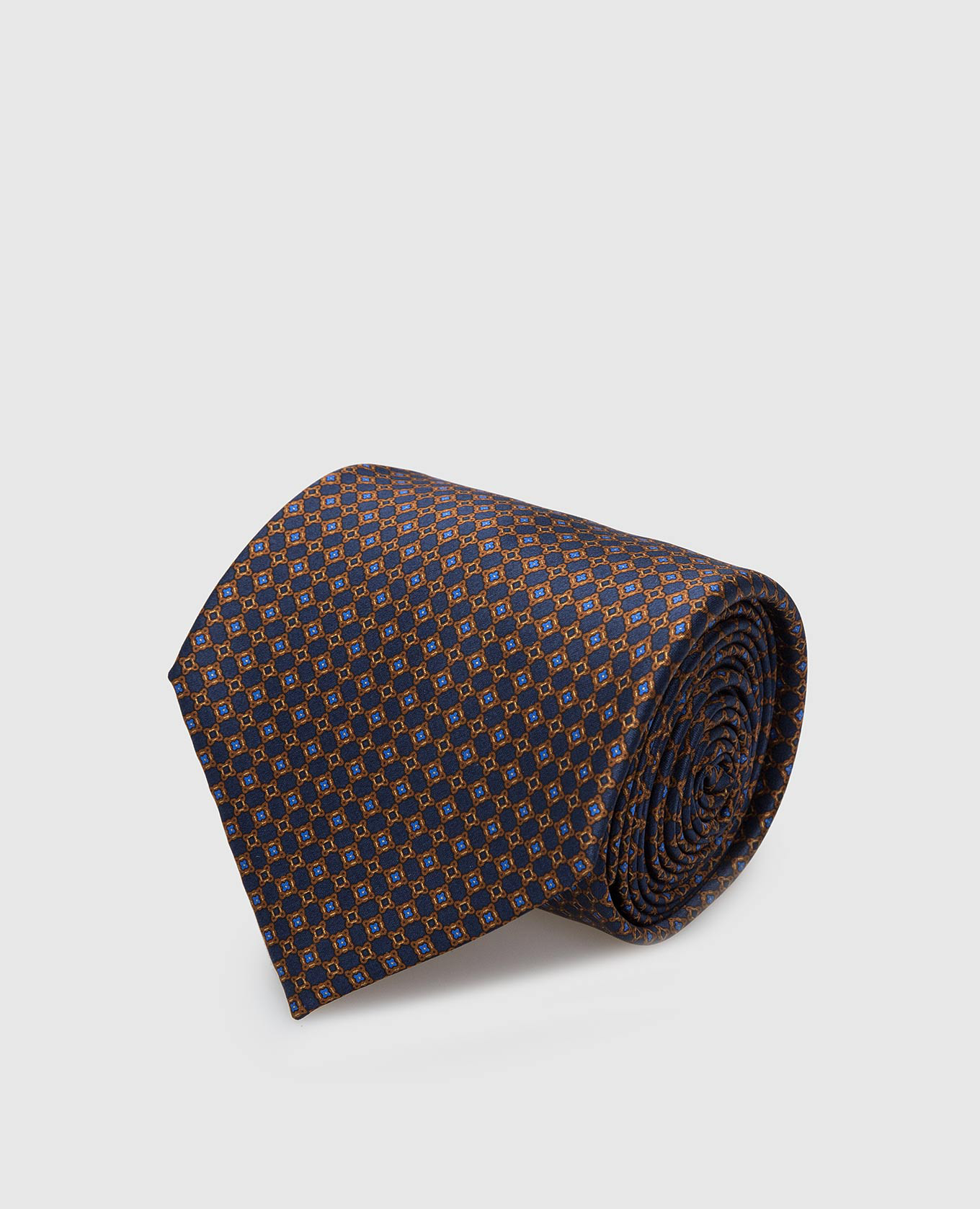 Dark beige silk tie in pattern pattern