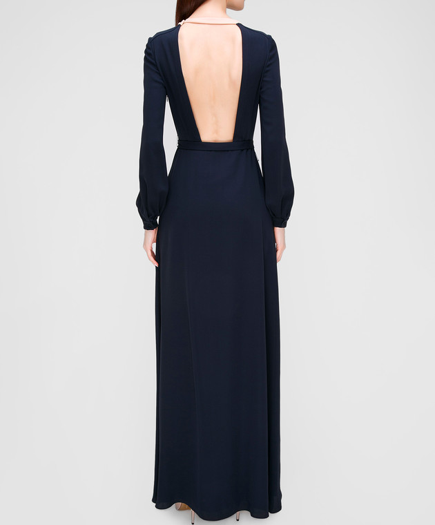 Valentino Темно-синее платье из шелка EB0VS6DA изображение 4