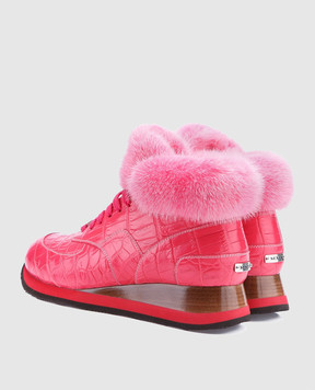 IGOR SENIN Рожеві кросівки ручної роботи зі шкіри крокодила CROCO