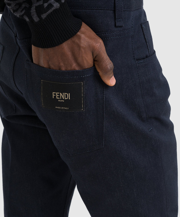 Fendi Темно-синие джинсы FLP288AIZB изображение 5