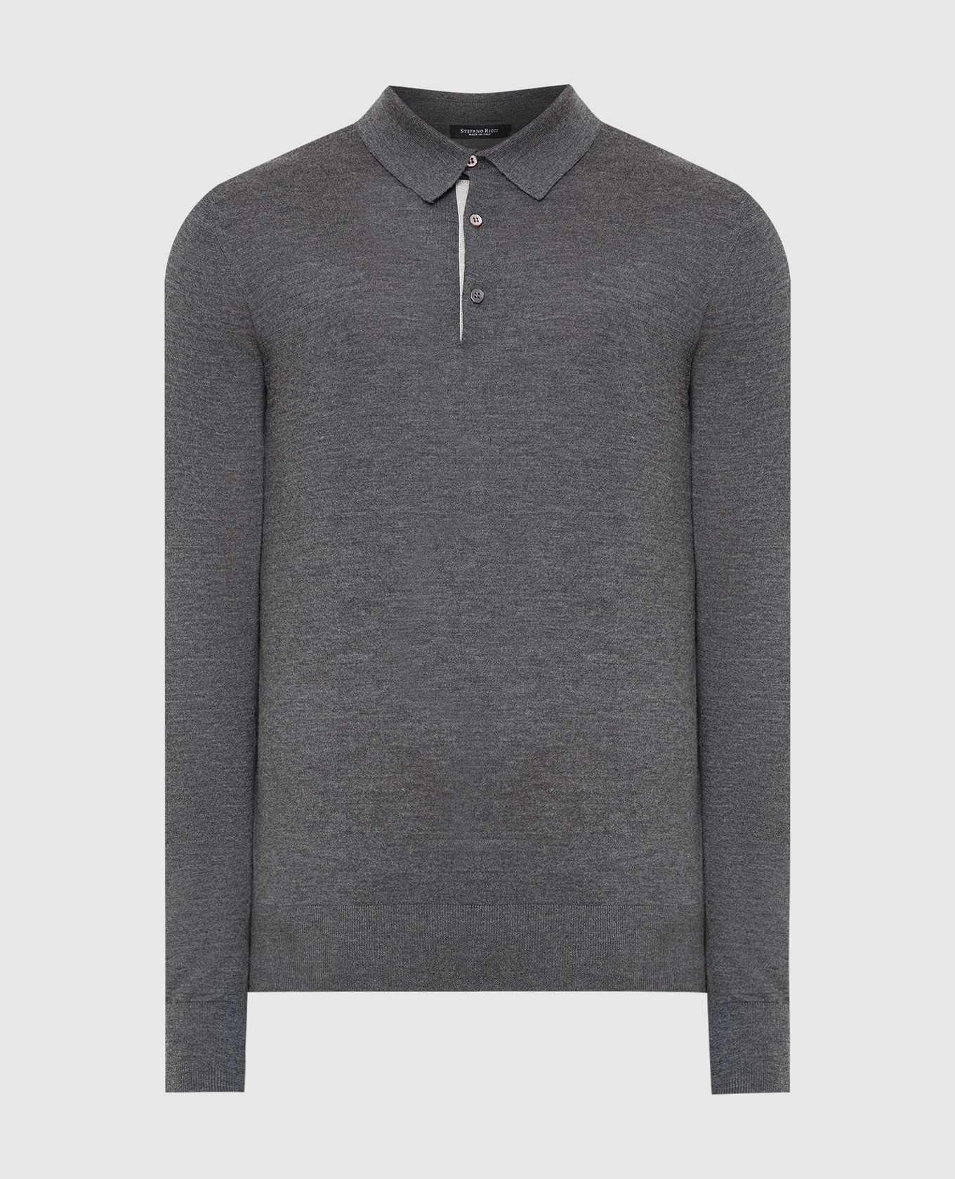 

Серое поло из кашемира и шелка с вставками из кожи крокодила, Серый, Поло