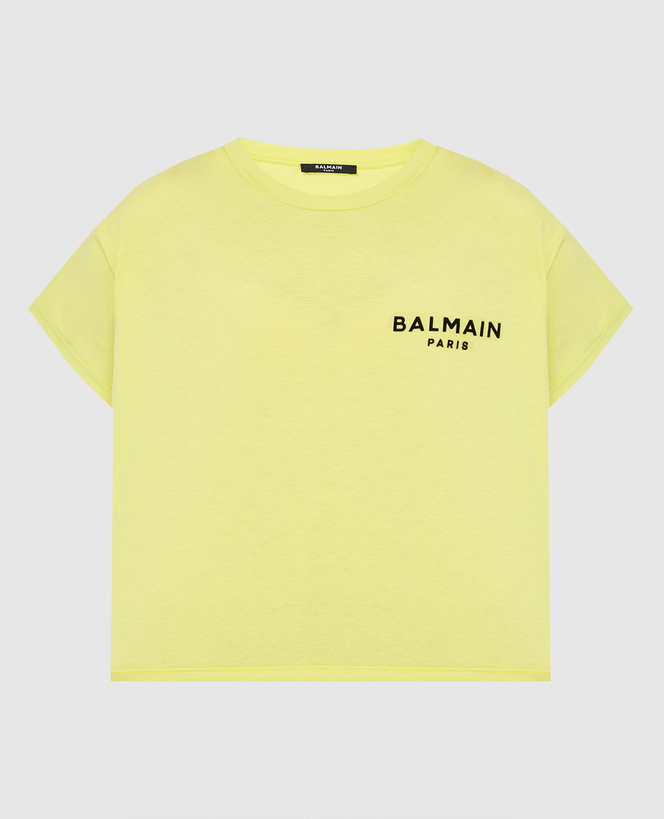 

Светло-зеленая футболка с принтом логотипа Balmain, Зеленый, Футболки