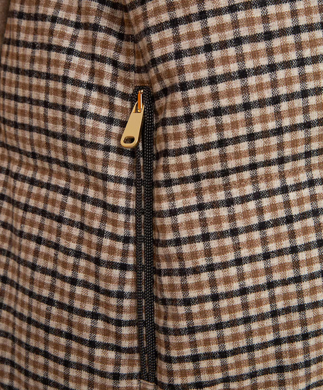 Brunello Cucinelli Бежевый пуховой жилет из шерсти MB5838819 изображение 5