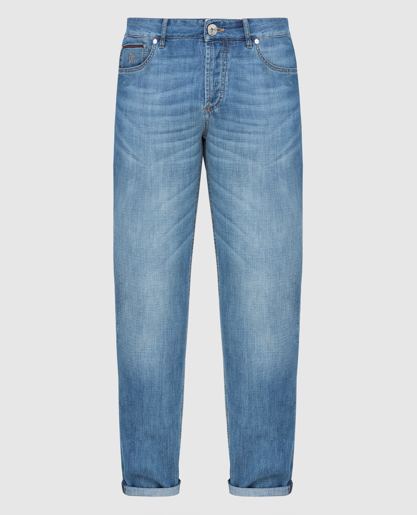 Синие джинсы с карманами