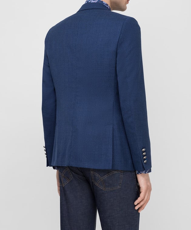 Florentino Темно-синий пиджак из шерсти 120925010301 изображение 4