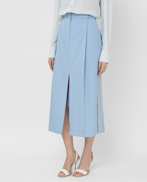 NINA RICCI Голубая юбка из шерсти 21PCJU005WV0241