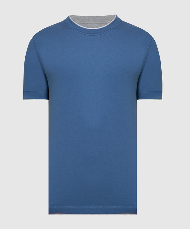 Brunello Cucinelli Синяя футболка M0T717427