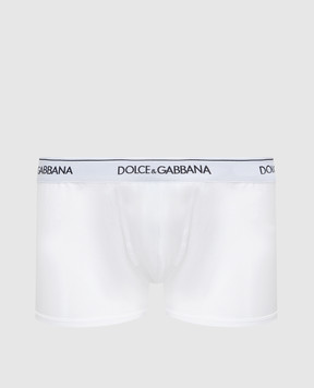 Dolce&Gabbana Набір білих трусів-боксерів з логотипом. M9C07JFUGIW