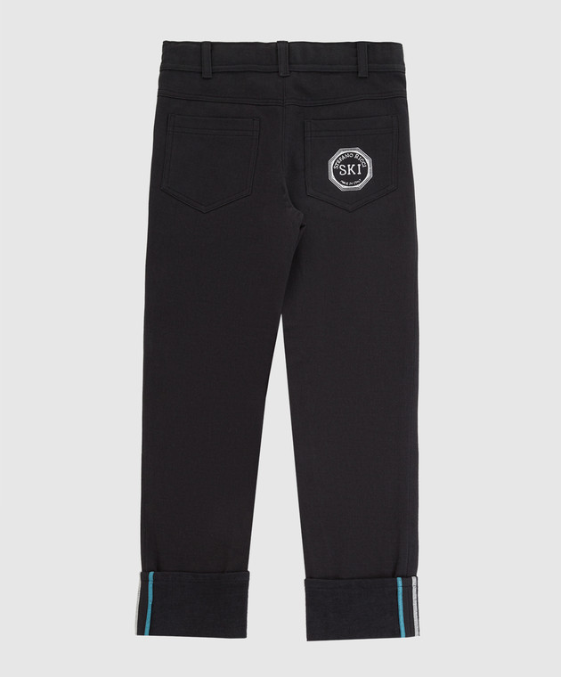 Stefano Ricci Детские темно-серые брюки с вышивкой YAT6S00020NORWIC изображение 2