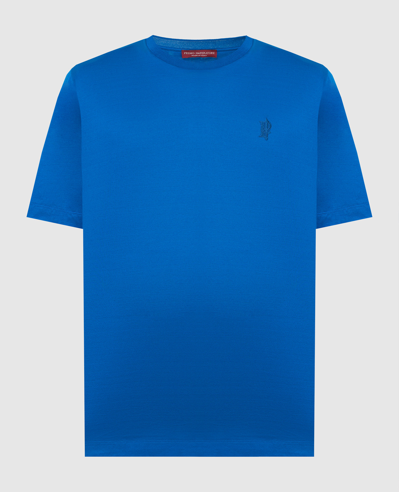 

Синяя футболка с вышивкой эмблемы логотипа Primo Imperatore, Синий, Футболки