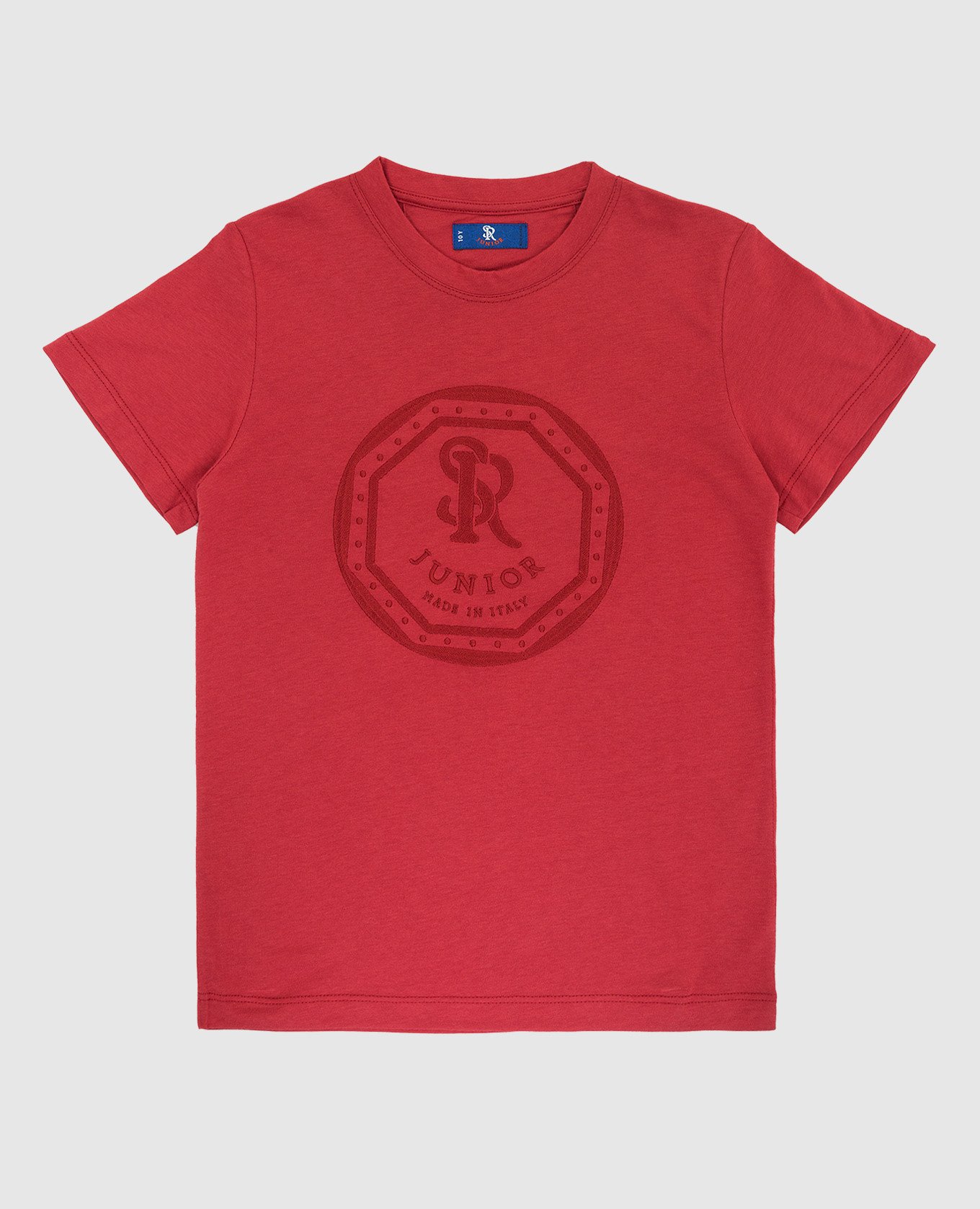 Детская красная футболка с вышивкой